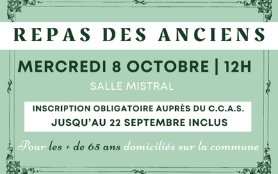 Repas des Anciens – Mercredi 8 Octobre