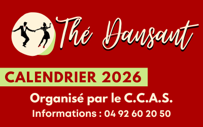 Thé dansant : planning 2026