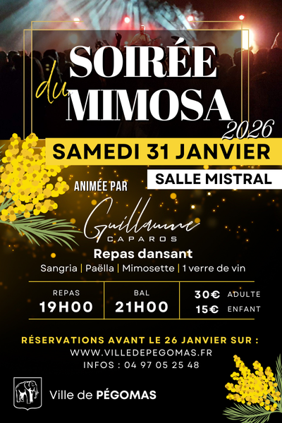 Soirée du mimosa Pégomas 2026
