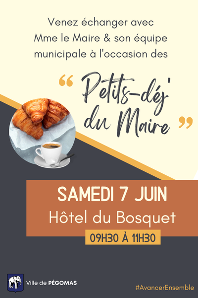 0706_Affiche-Petit-déj-du-Maire_2_ Exposition chocolat médiathèque Pégomas