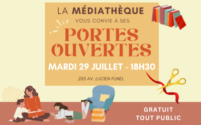 Médiathèque : Portes ouvertes mardi 29 juillet