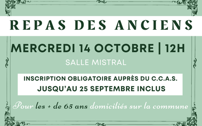 Repas des Anciens – Mercredi 14 Octobre