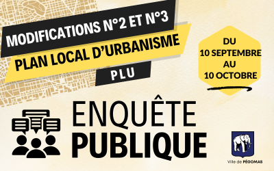 PLU : Enquête publique – modifications n°2 et n°3