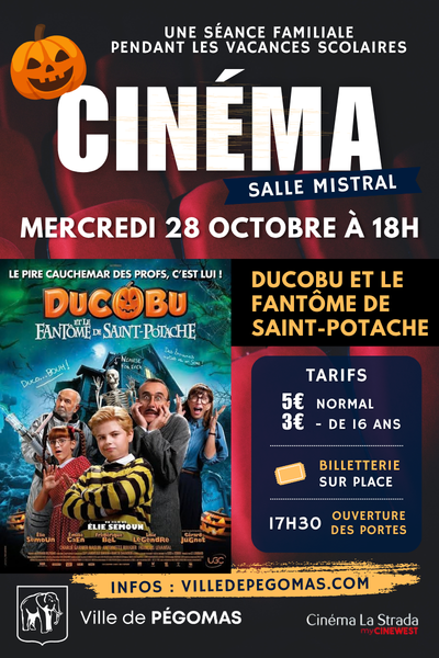 Cinéma Ducobu octobre 2026 Pégomas